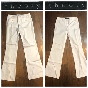 Theory White Wide Leg Slacks Sz 4